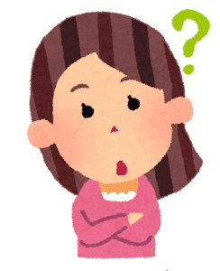 疑問を抱いている女性のイラスト